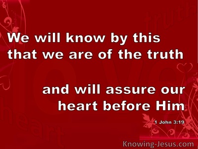 1 John 3:19 We Will Know That We Are Of The Truth (red)